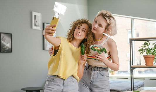 Taking selfie with friends when cooking