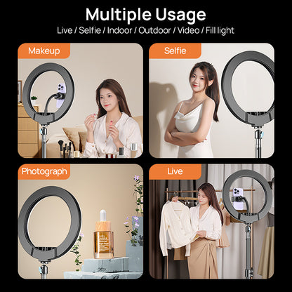 Ring light with stand for phone live streaming