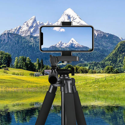 A camera tripod can also support phone shooting