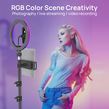 SelfiePlanner 13'' RGB Ring Light with 50'' Extendable Tripod Stand