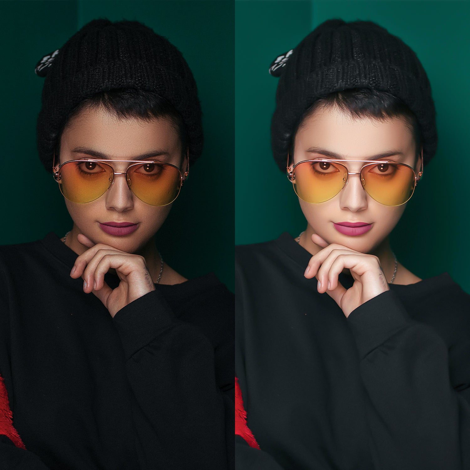 Before and After Comparison of Ring Light Effect at SELFIEPLANNER