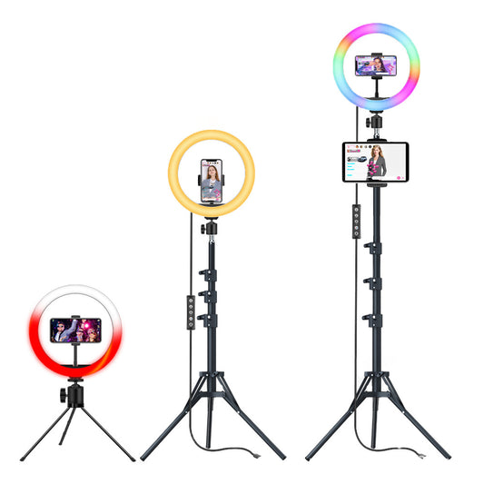 SelfiePlanner 13'' RGB Ring Light with 50'' Extendable Tripod Stand