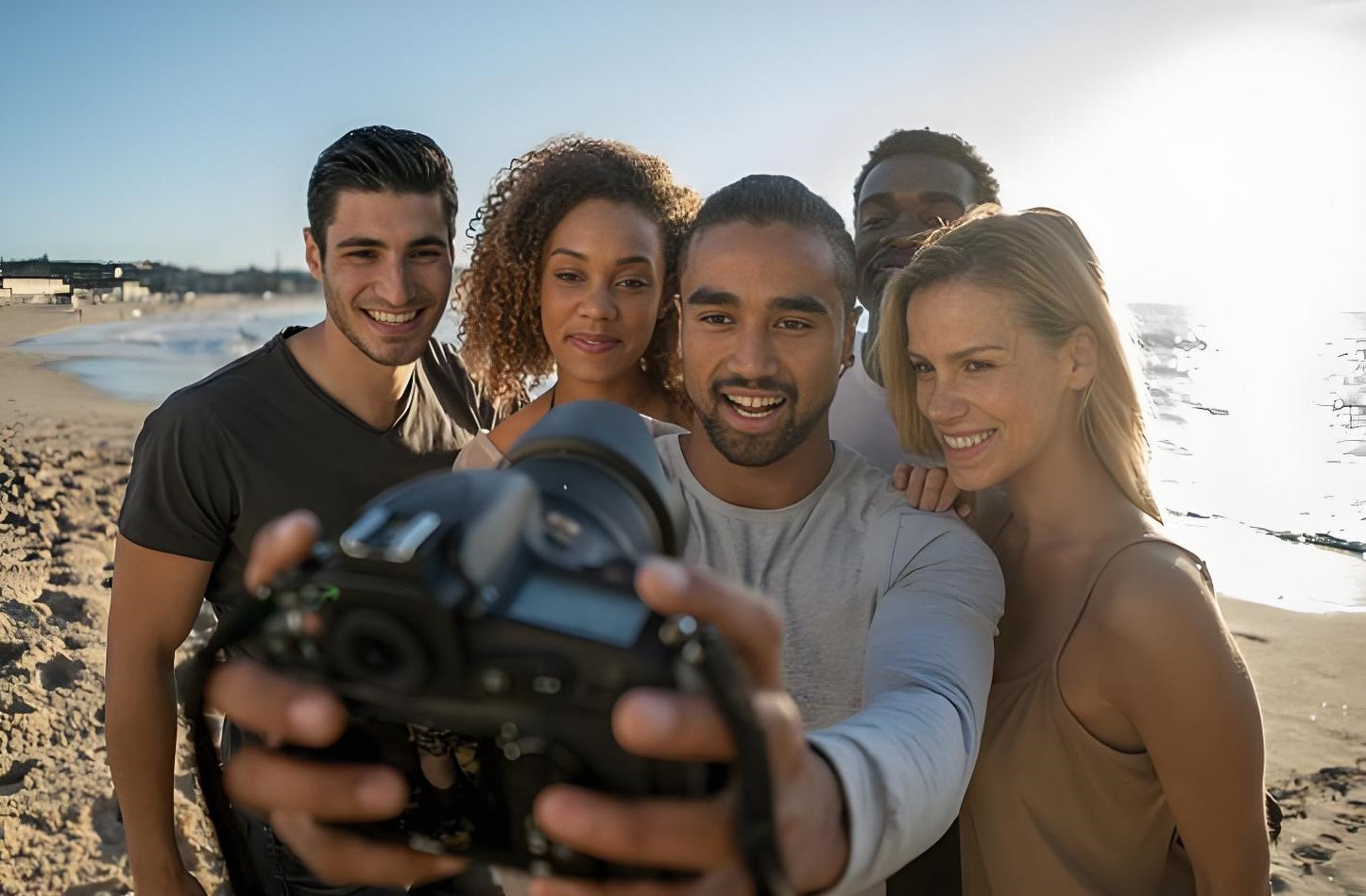  take selfies at the beach