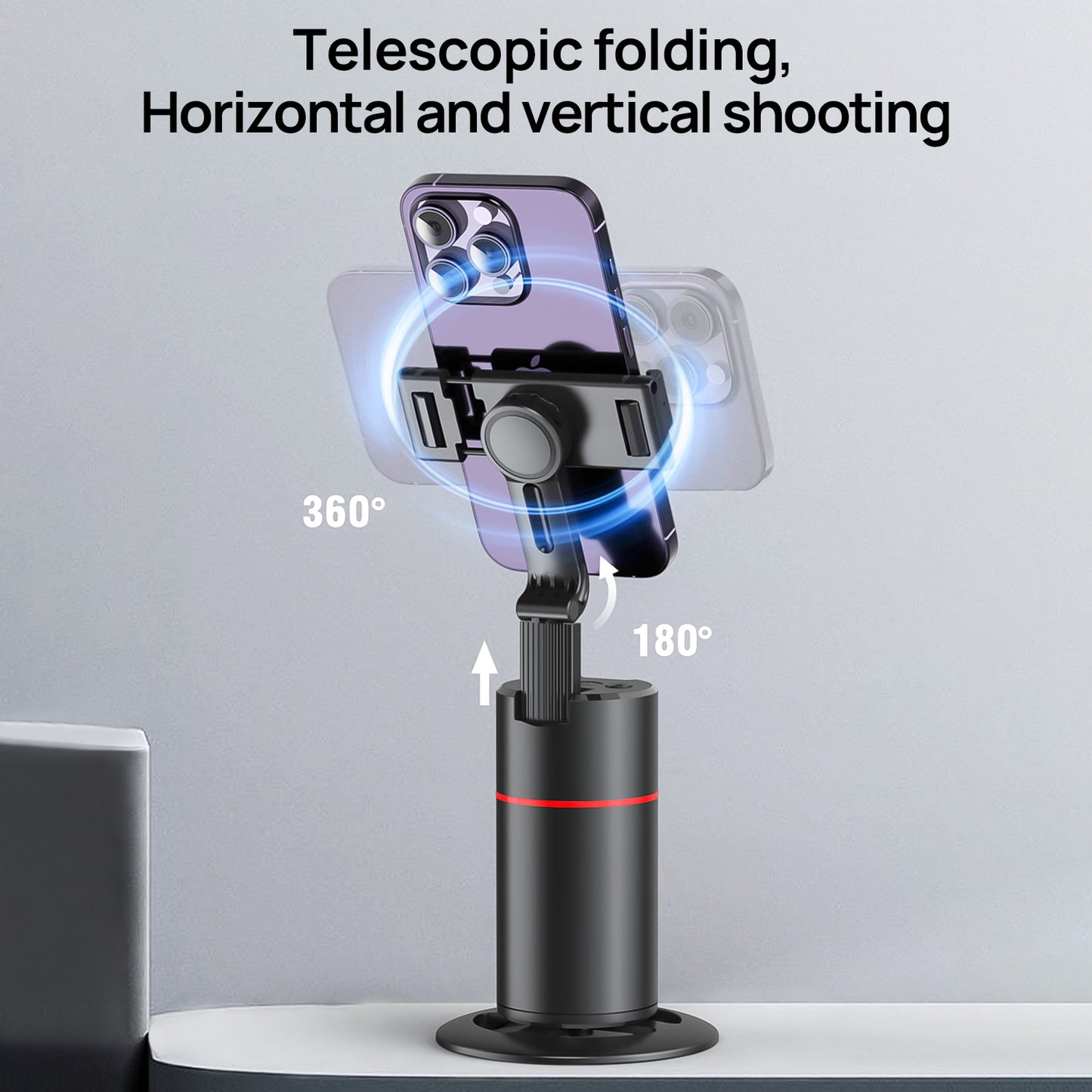 Telescopic folding phone holder